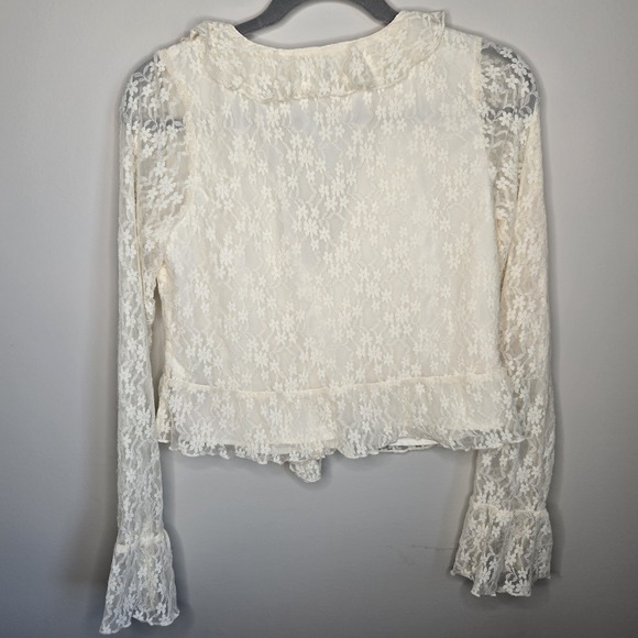 American Eagle Women S Small Lace Blouse Bridgerton Fairy Angelcore Coquette Top - Picture 9 of 12